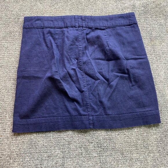 Gap Skirt Women's‎ 2 Blue Mini 15" L Stretch Navy Button Pockets Beach Preppy - Picture 2 of 7